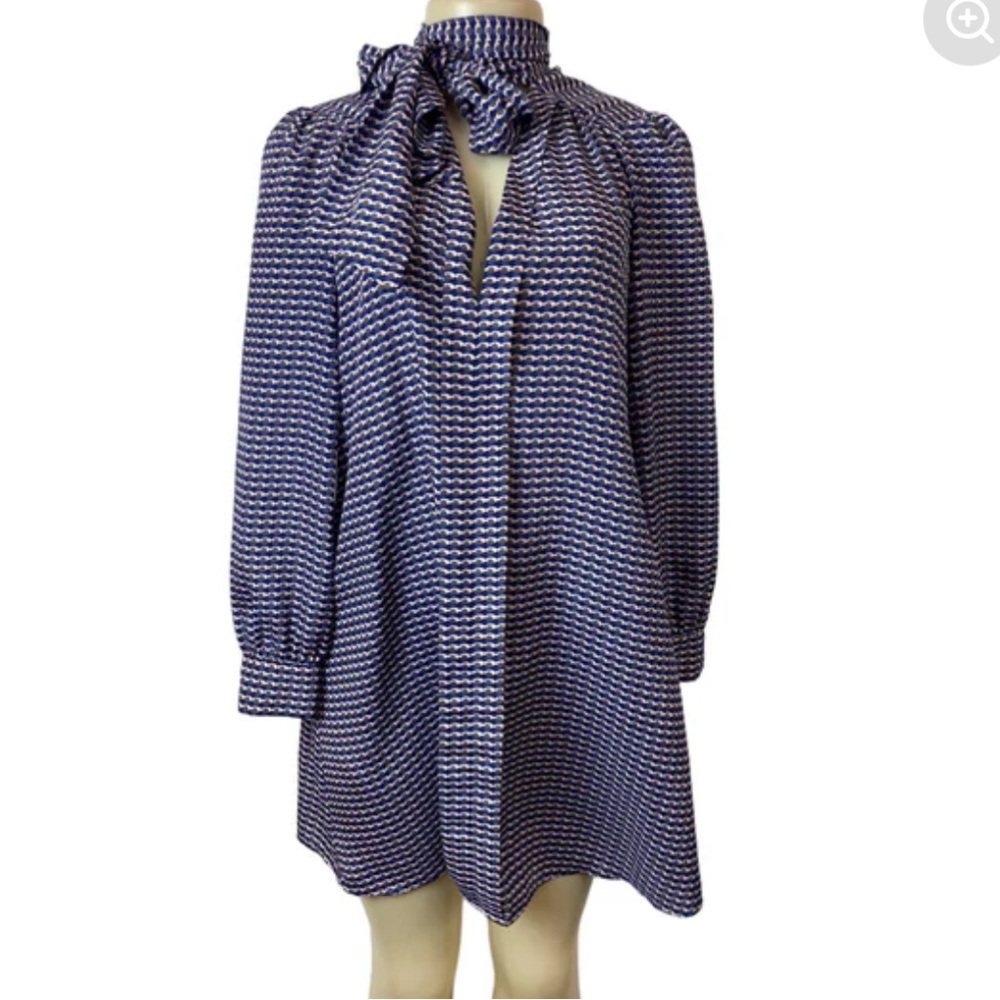 CeCe Blue and White Asymmetrical Dress